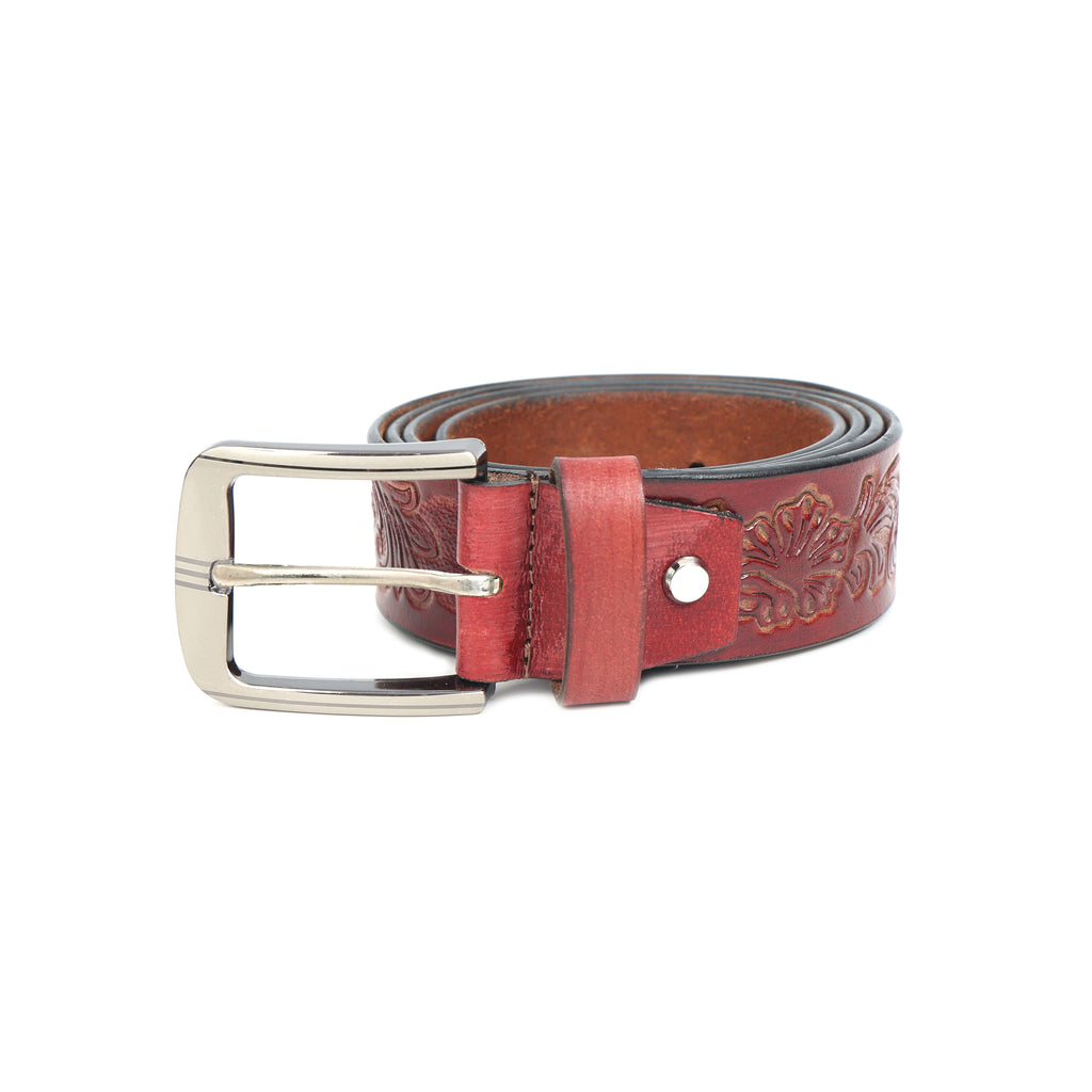 Premium Embossed Genuine Leather Belt Stylish Vintage Designer Belt