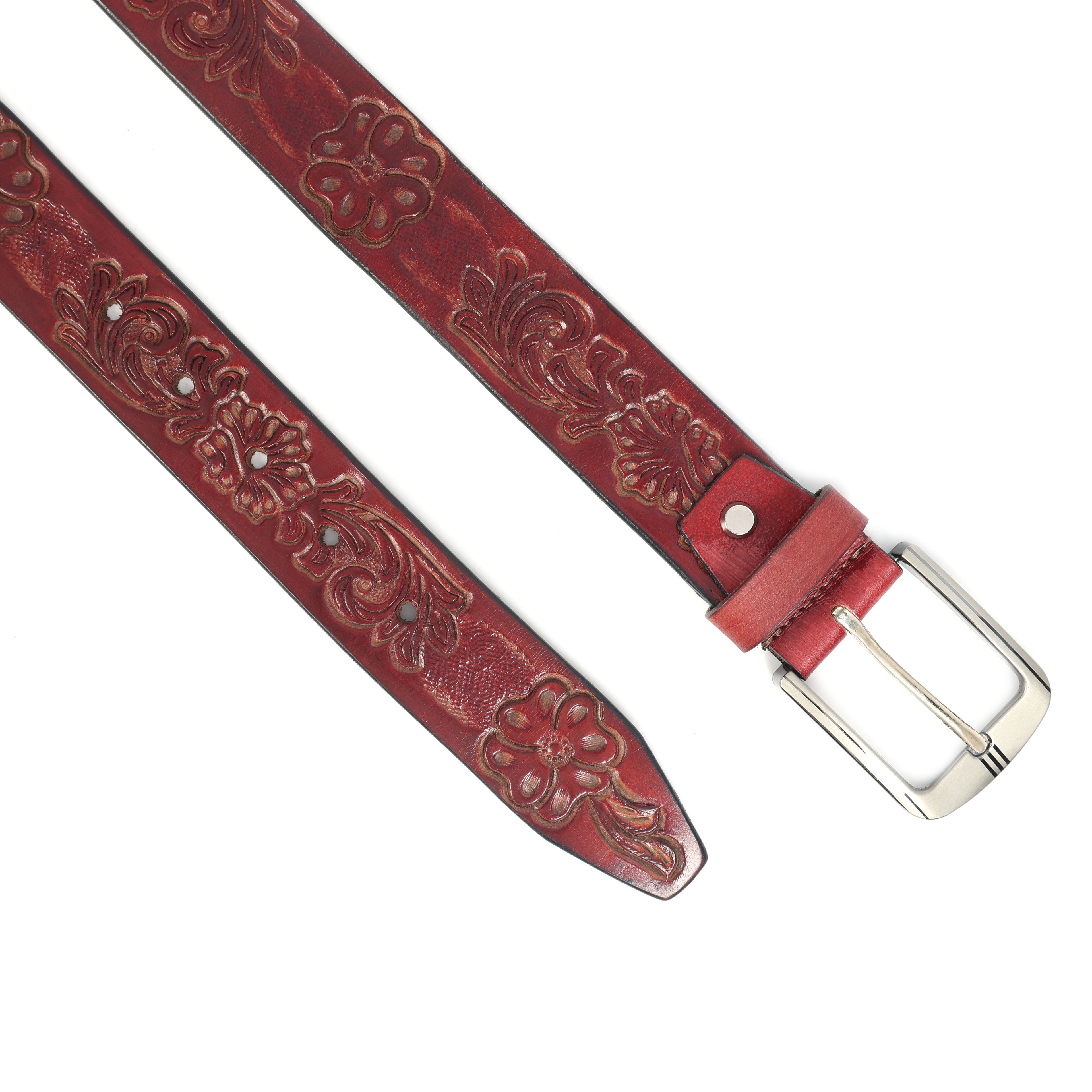 Premium Embossed Genuine Leather Belt Stylish Vintage Designer Belt