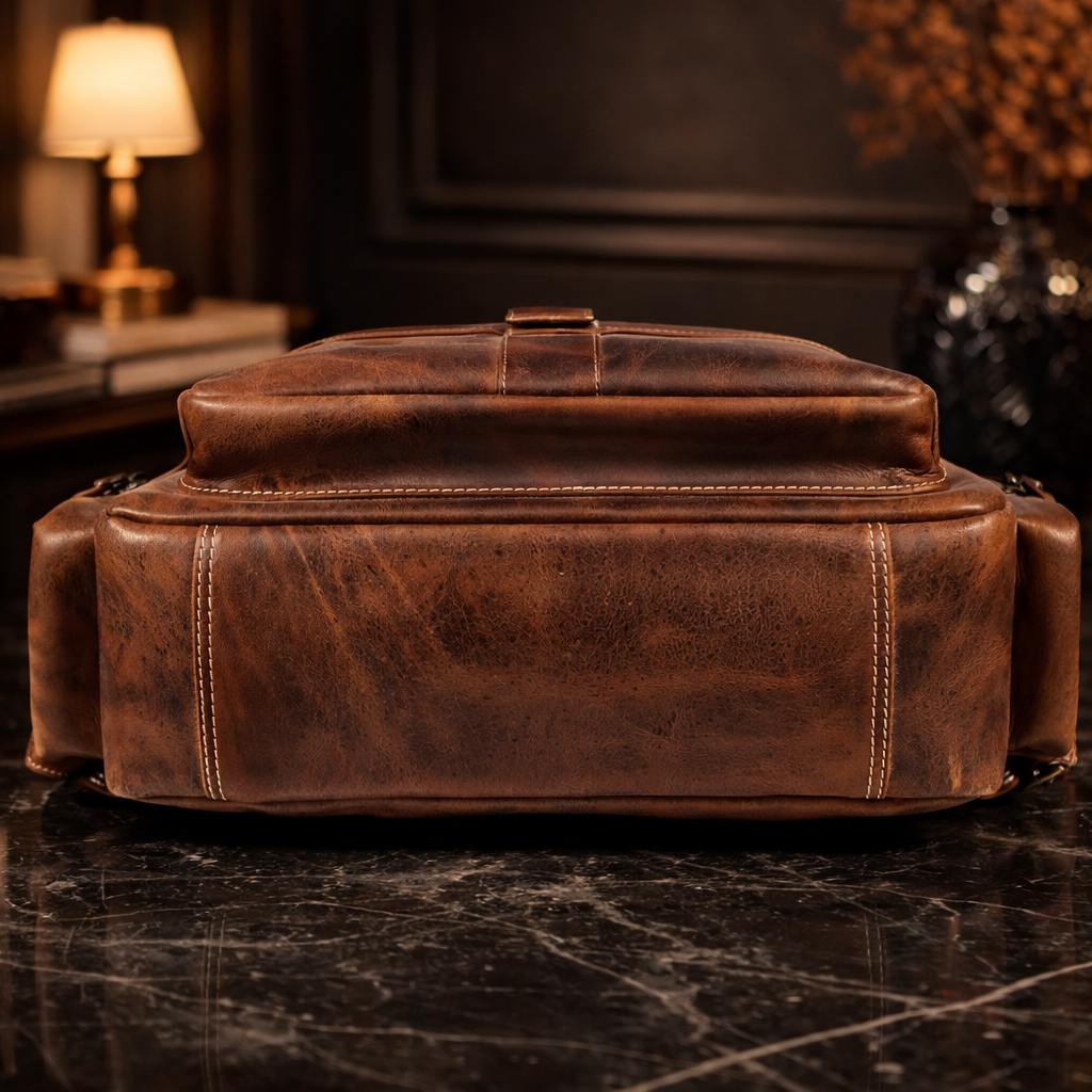 Unisex Leather Backpack Premium Travel Laptop Bag Large Capacity Leather Rucksack