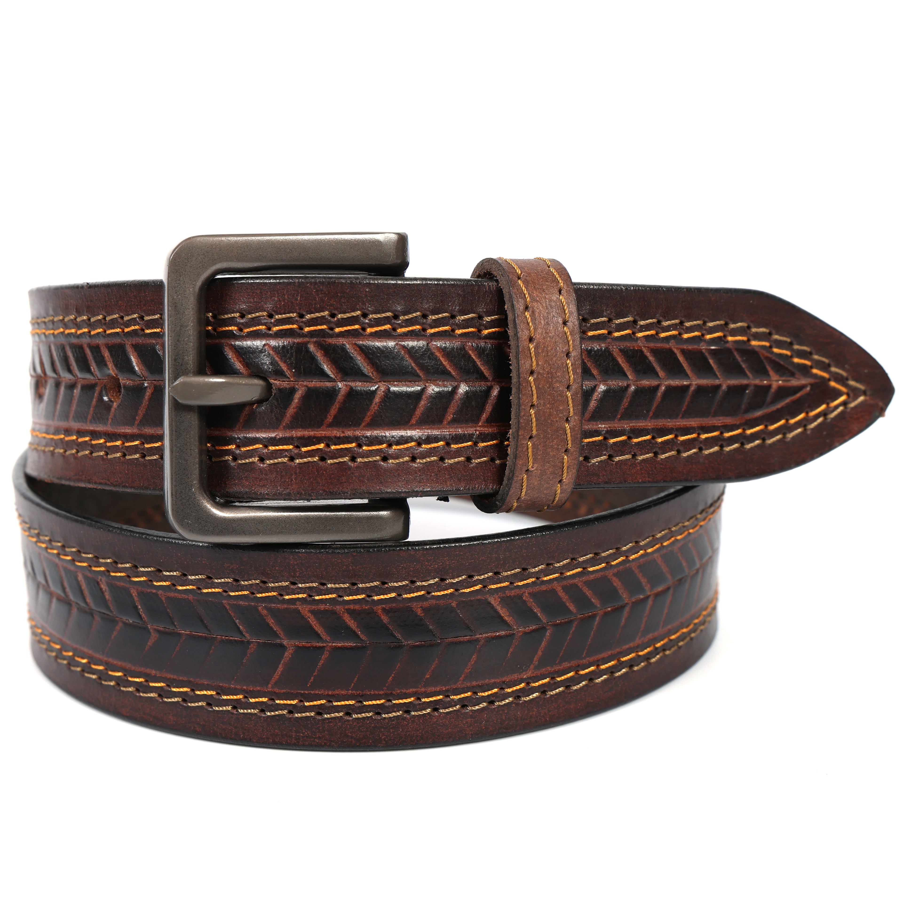 Premium Embossed Genuine Leather Belt Stylish Vintage Designer Belt