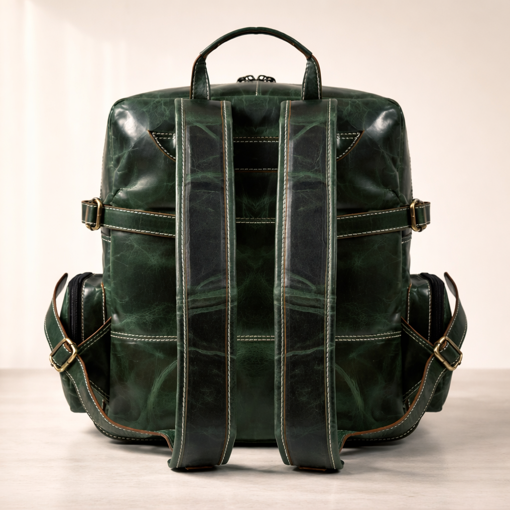 Unisex Leather Backpack Premium Travel Laptop Bag Large Capacity Leather Rucksack