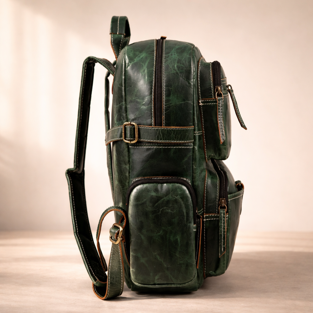 Unisex Leather Backpack Premium Travel Laptop Bag Large Capacity Leather Rucksack