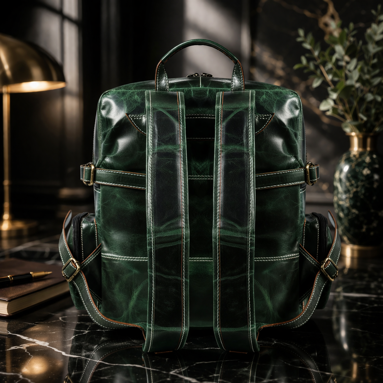Unisex Leather Backpack Premium Travel Laptop Bag Large Capacity Leather Rucksack