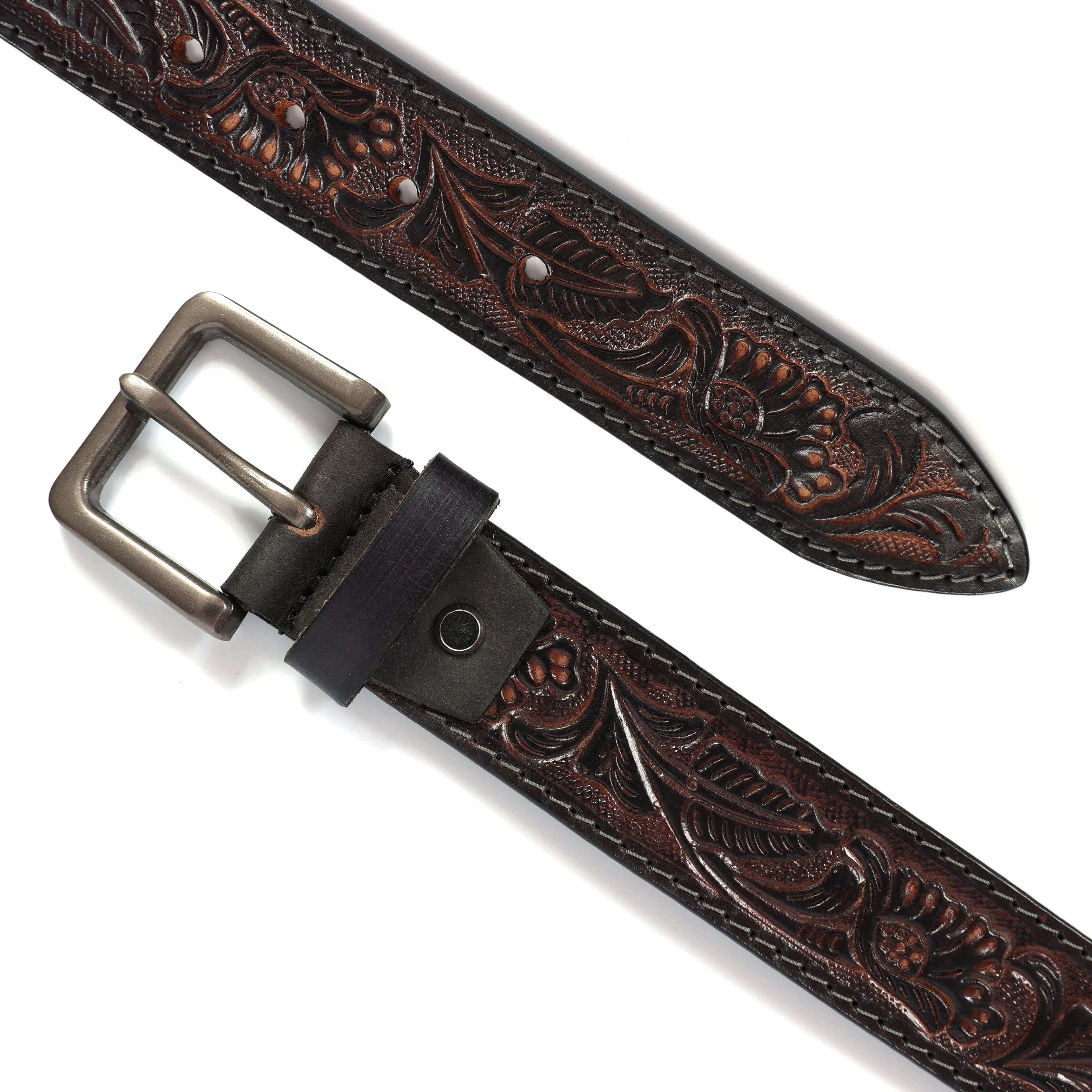 Premium Embossed Genuine Leather Belt Stylish Vintage Designer Belt