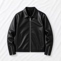 Premium Men’s Black Faux Leather Jacket | Stylish Zipper Front Biker Jacket | Full Sleeve Winter Jacket