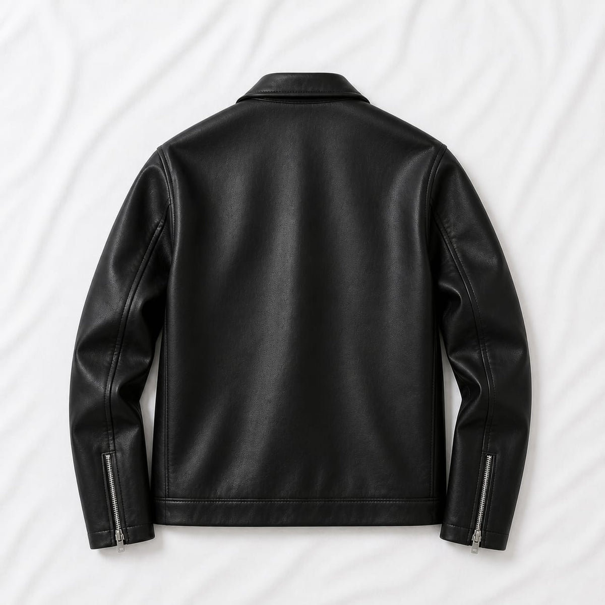 Premium Men’s Black Faux Leather Jacket | Stylish Zipper Front Biker Jacket | Full Sleeve Winter Jacket
